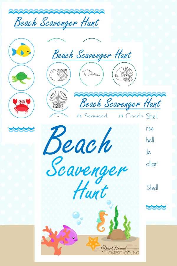 beach scavenger hunt printable