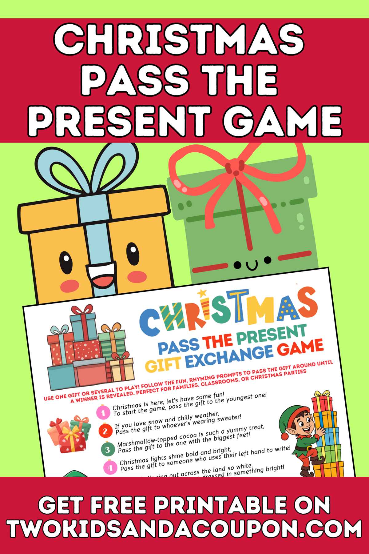 pass the gift christmas game free printable