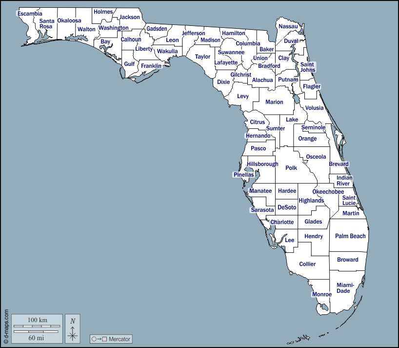 florida county map printable