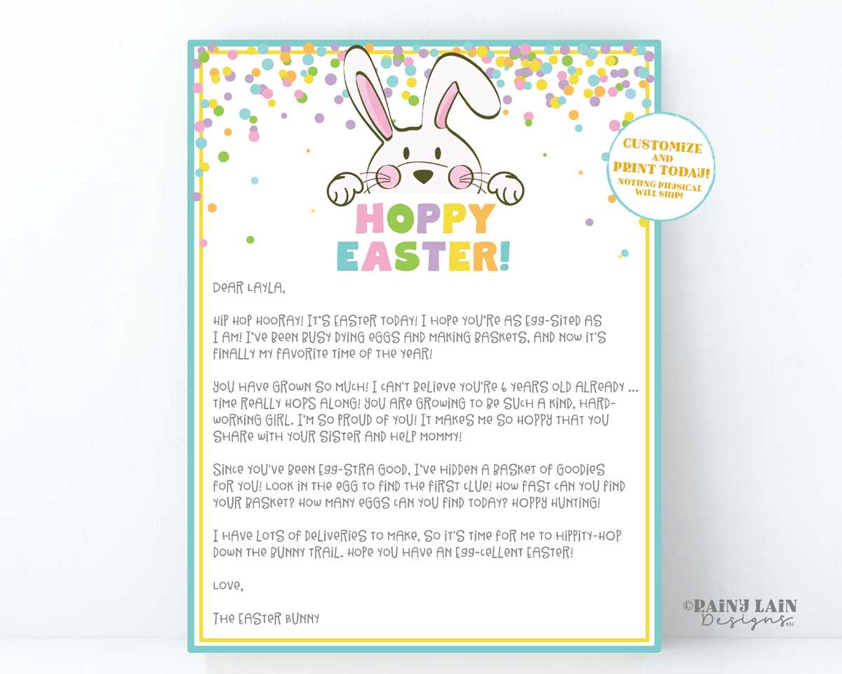 easter bunny printable letter easter bunny printable letter