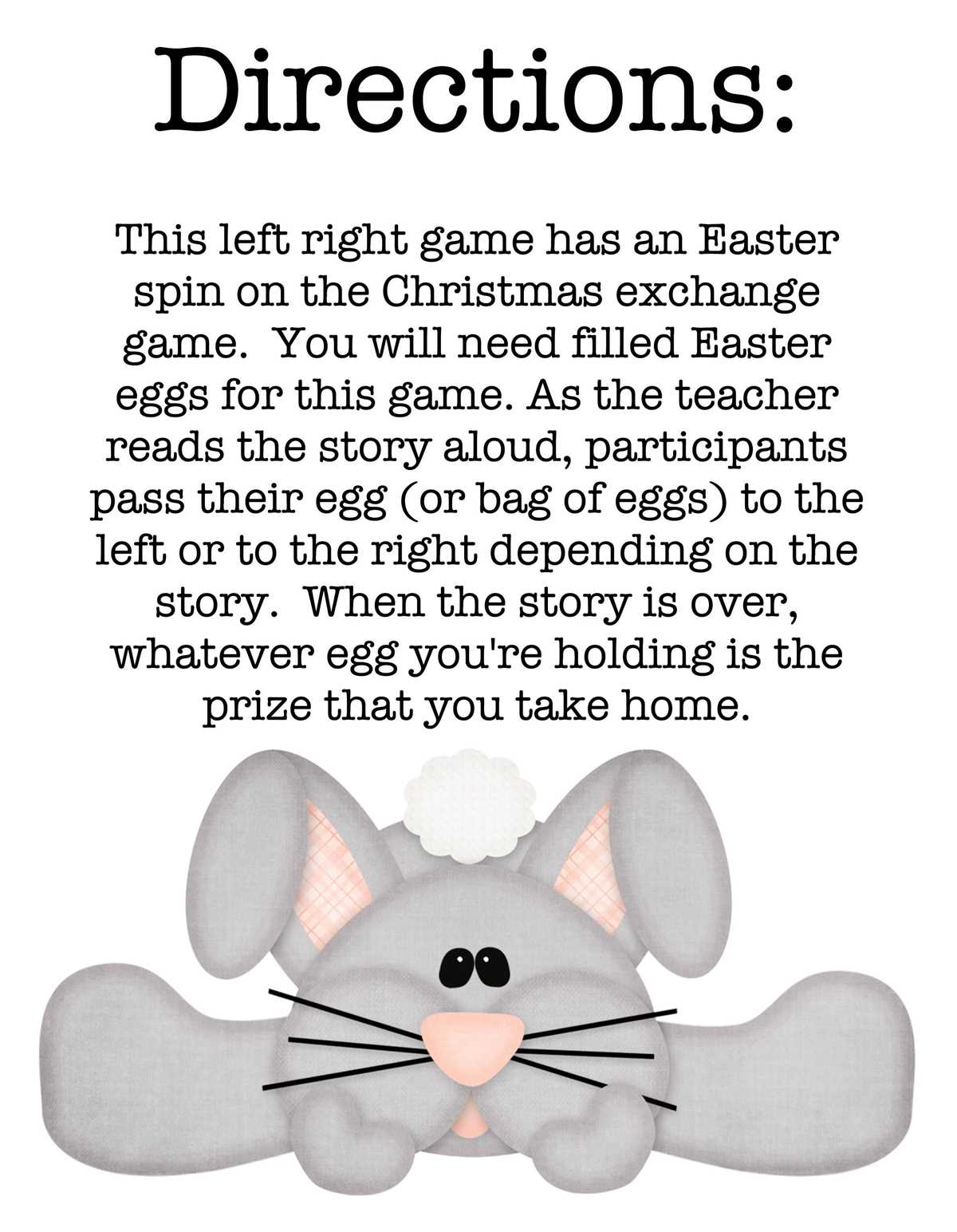 easter left right game free printable easter left right game free printable