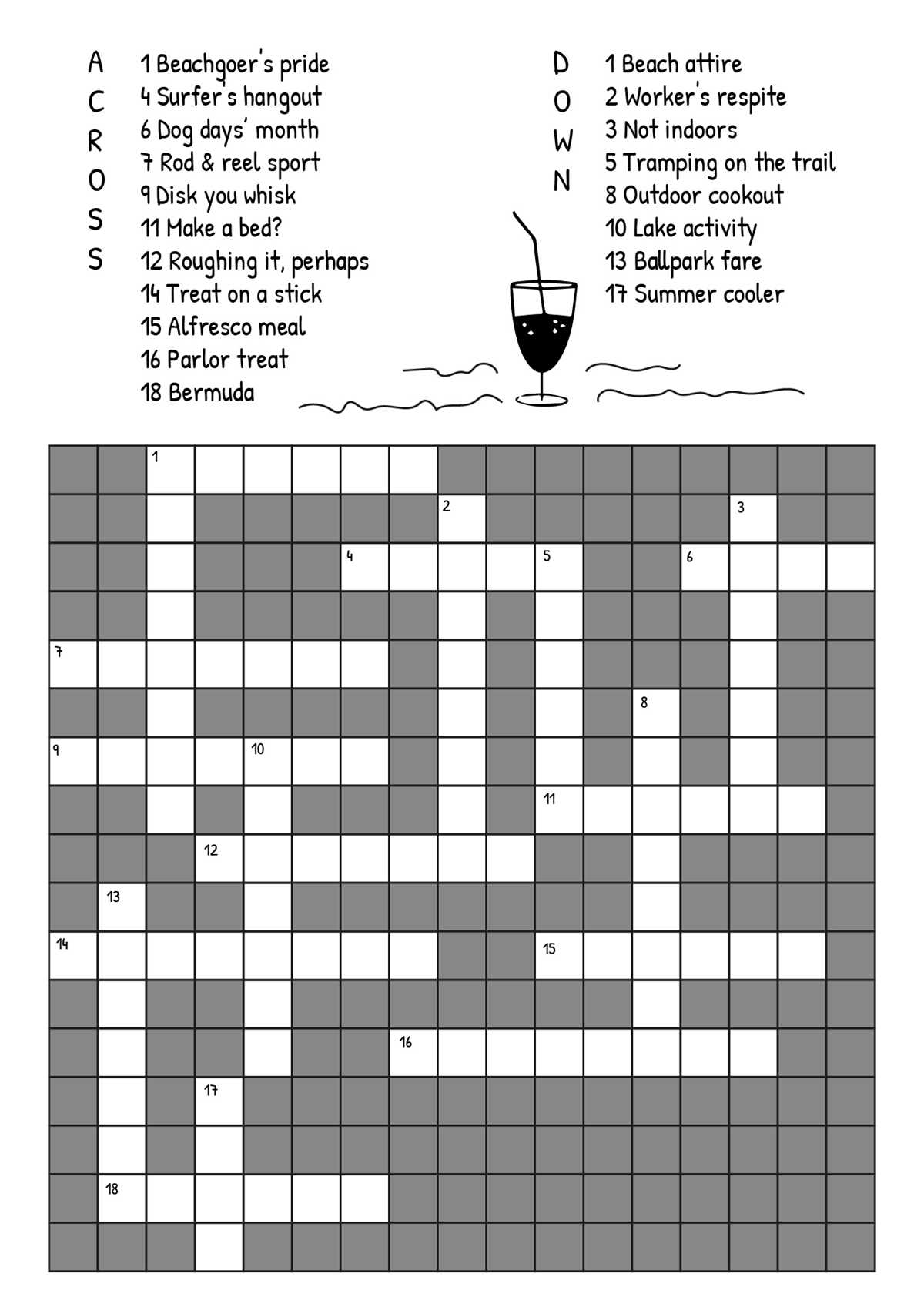 easy crossword puzzles printable for adults