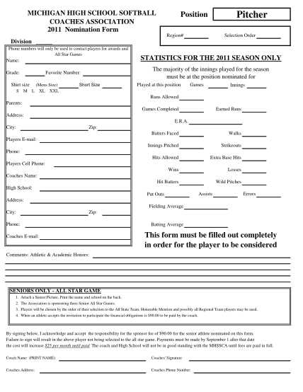 softball position chart printable
