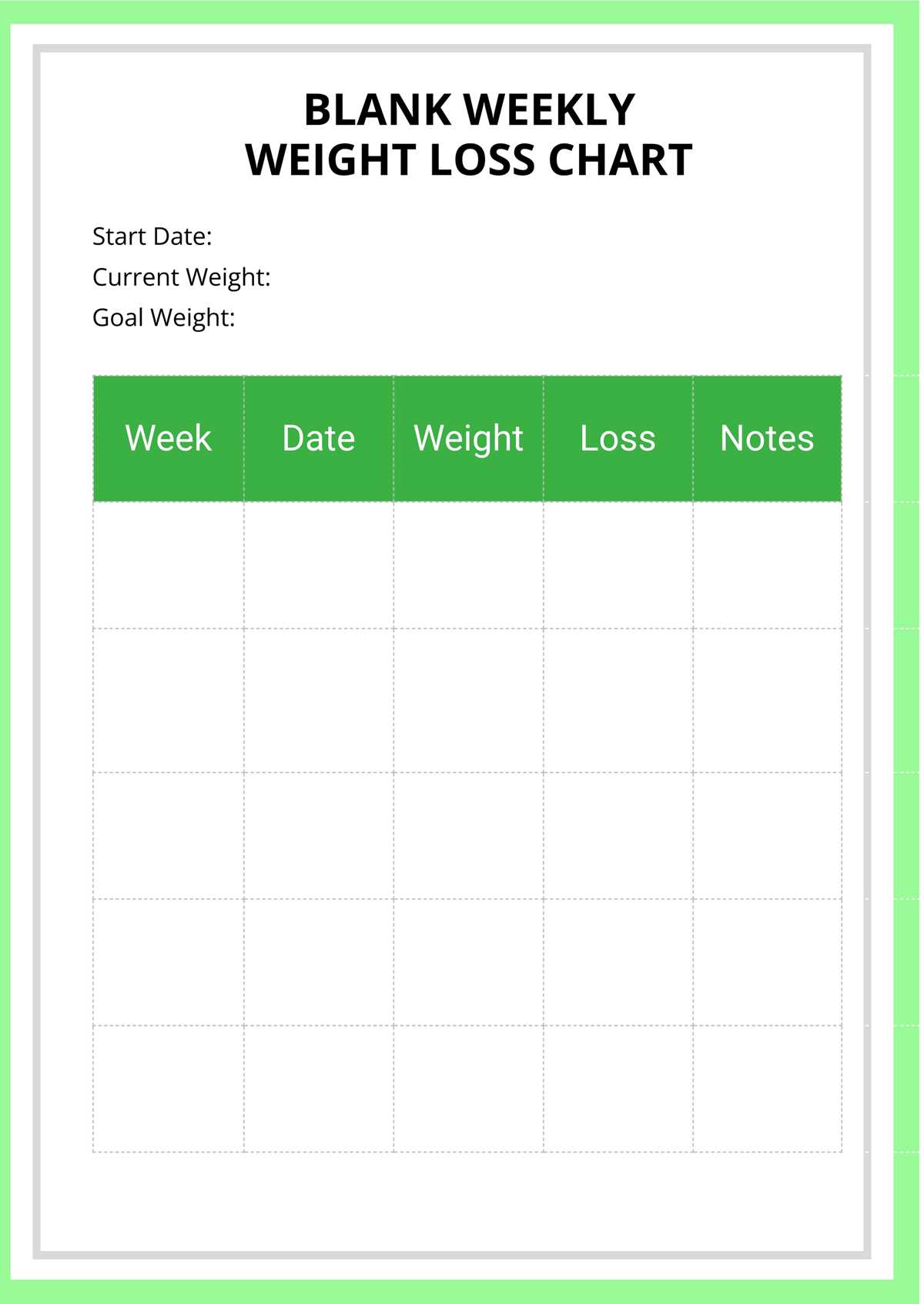 free printable weight loss chart free printable weight loss chart