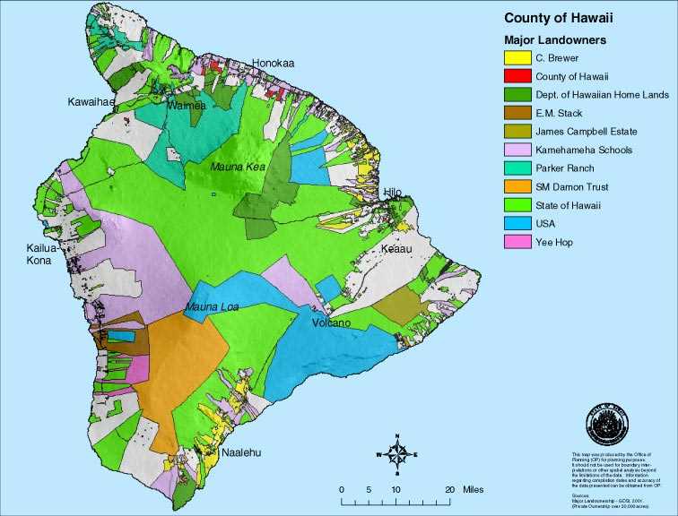 printable map of big island