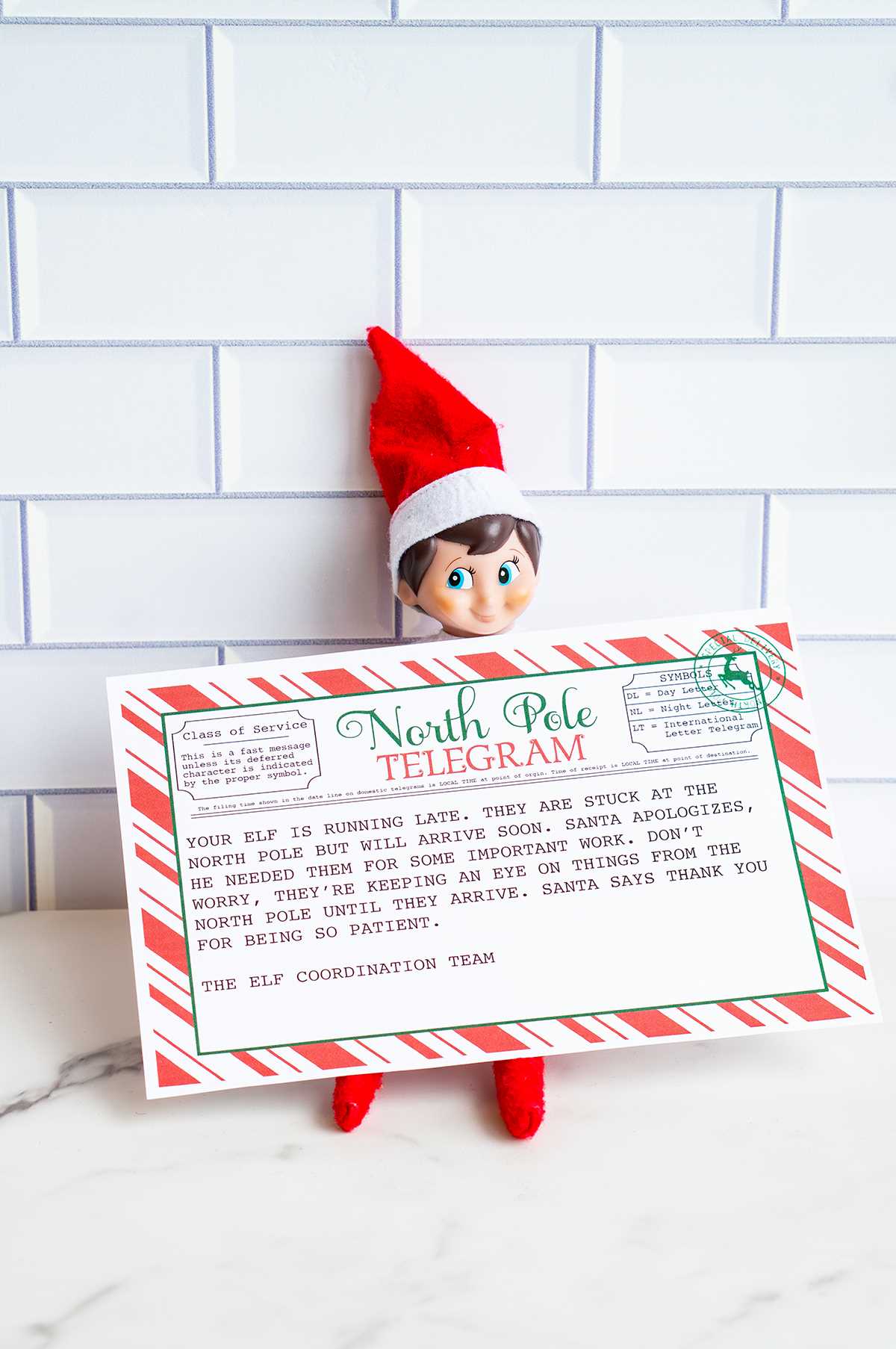 elf on shelf arrival letter printable