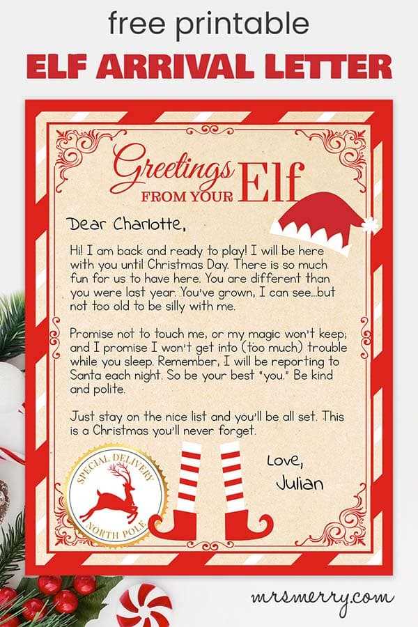 elf on the shelf im back letter free printable