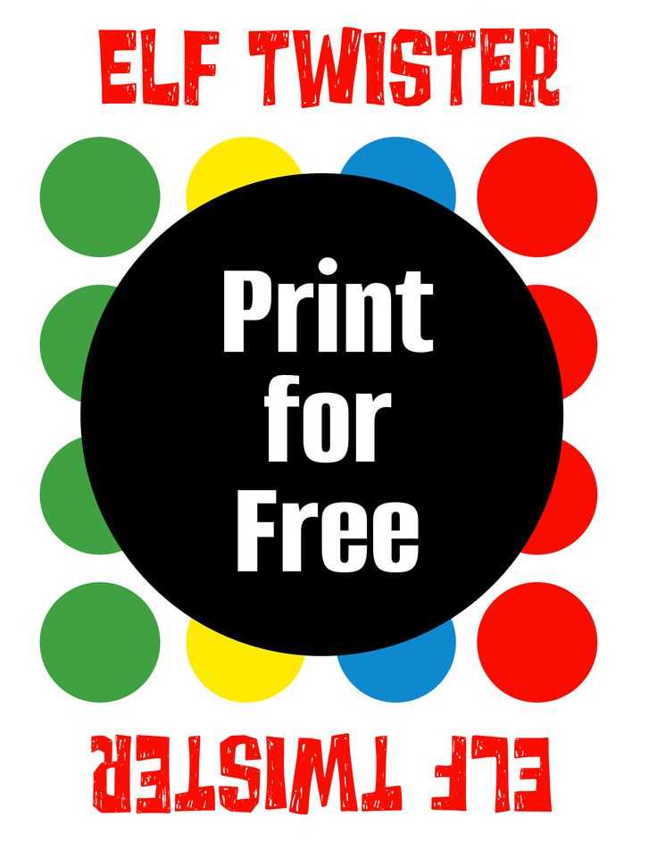 elf twister free printable