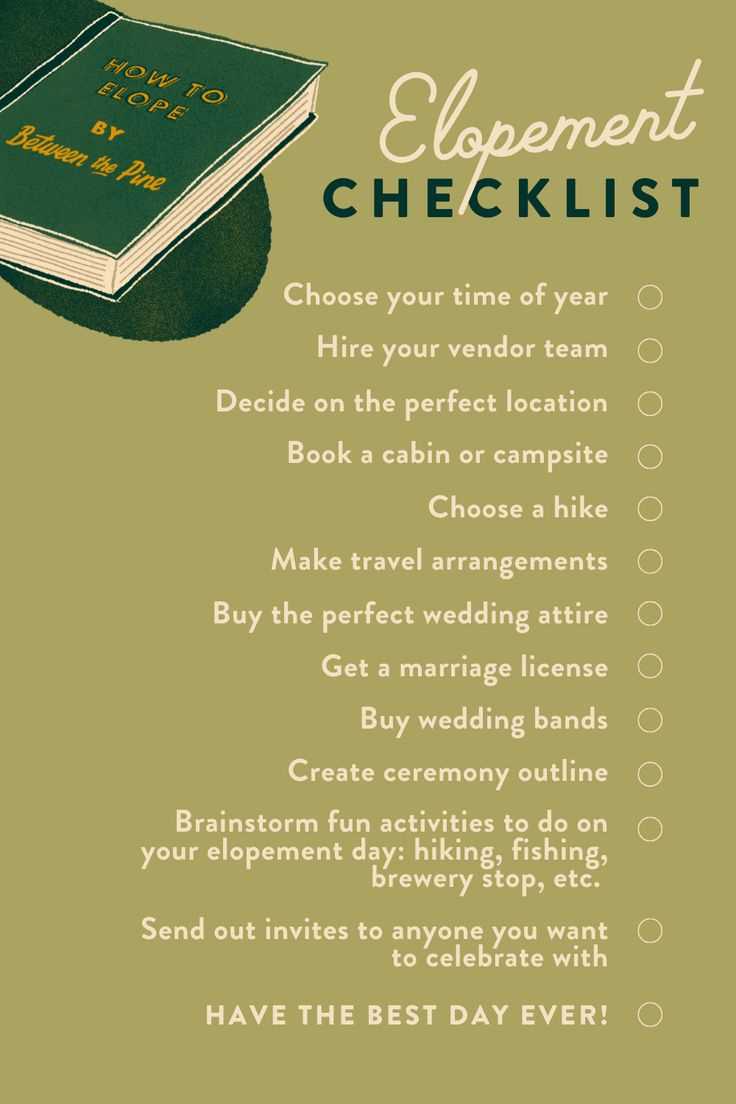 elopement checklist printable free