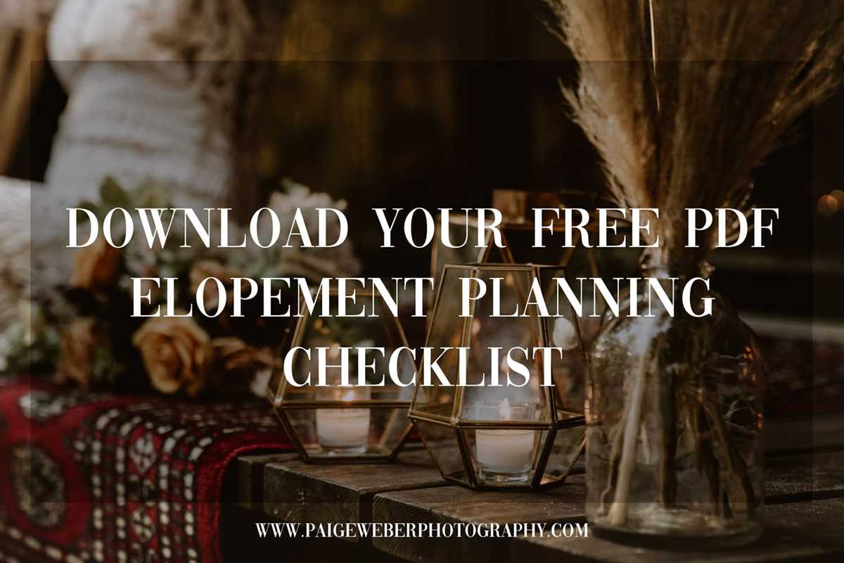 elopement checklist printable free