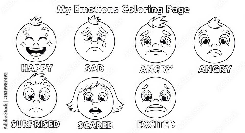 emotions coloring pages printable