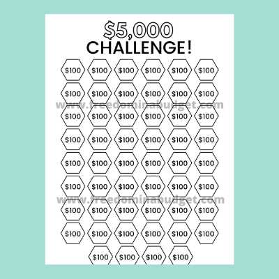 printable savings challenge