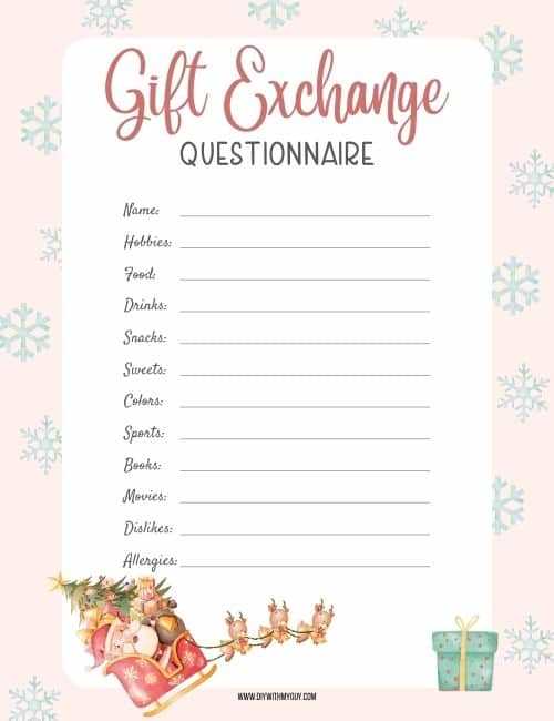 printable office secret santa questions