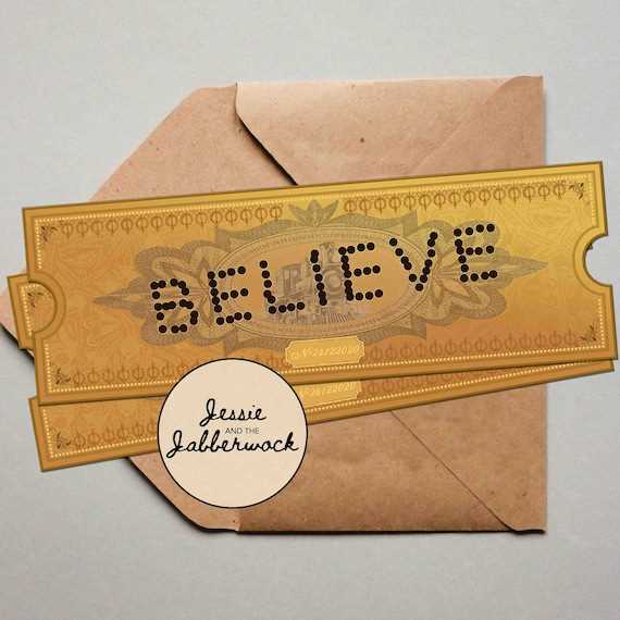 printable believe ticket polar express