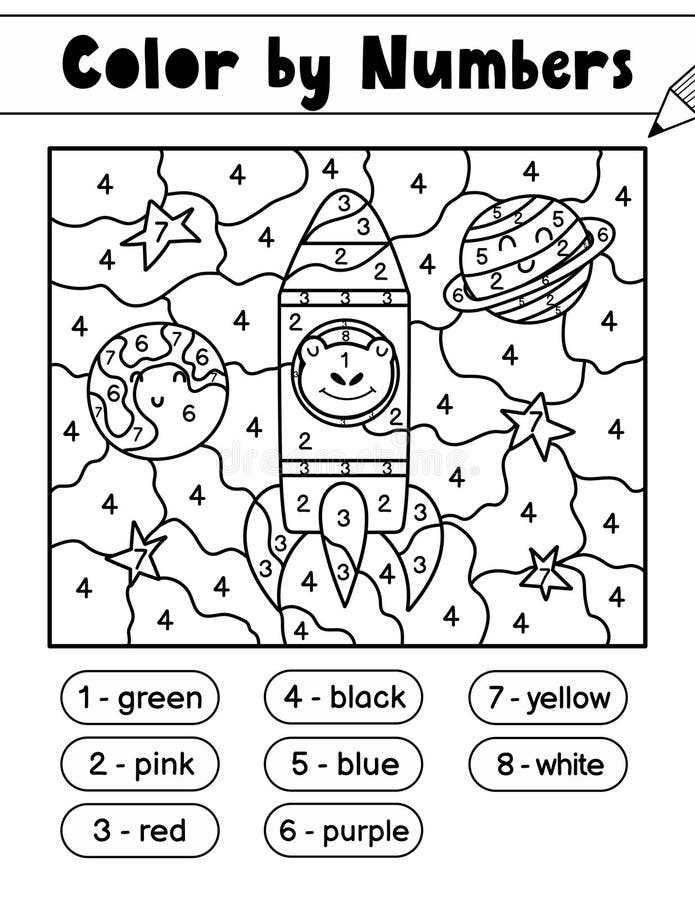 color by number preschool printable