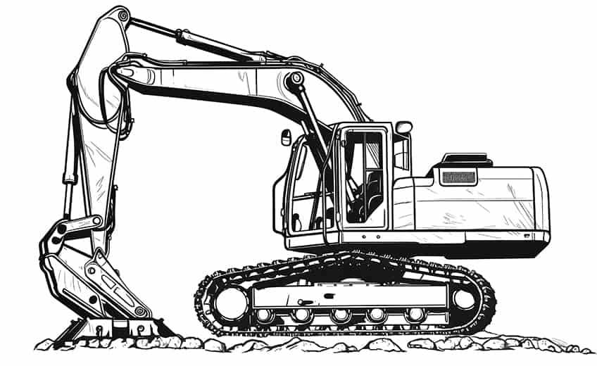 excavator coloring page printable