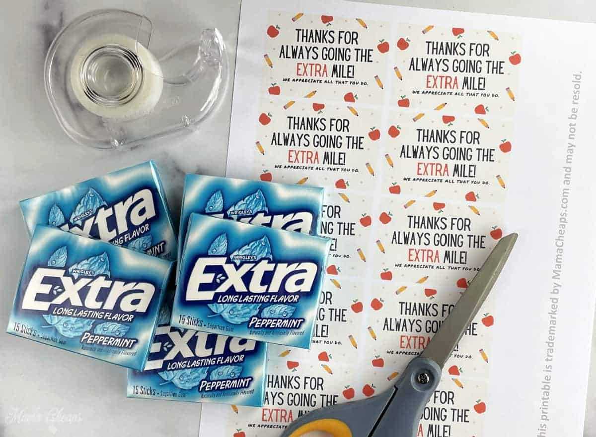 extra gum teacher appreciation printable free