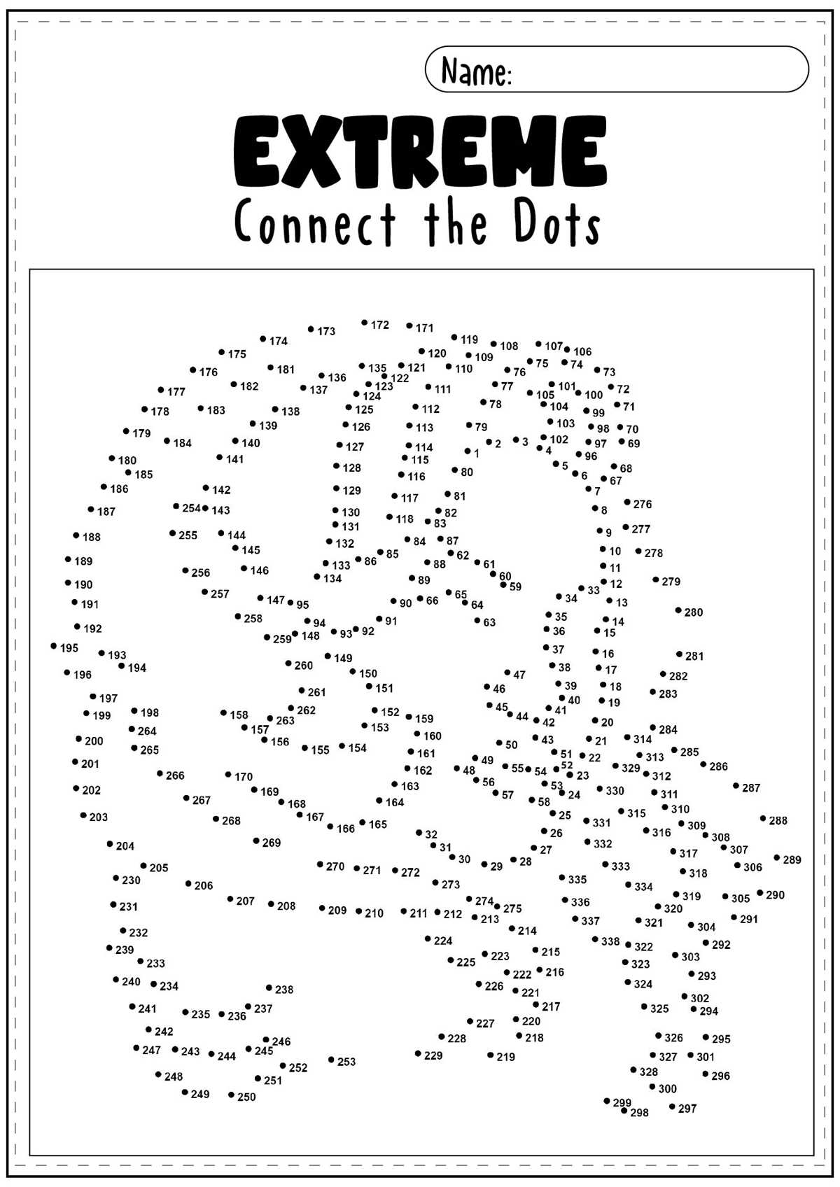 extreme connect the dots printable free