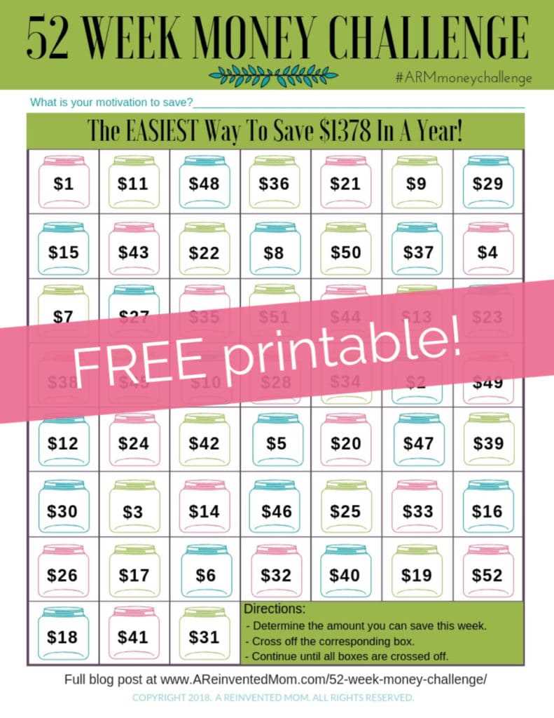 saving challenge free printable saving challenge free printable