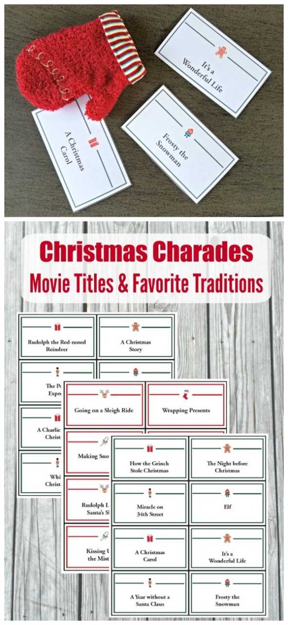 printable christmas charades game printable christmas charades game
