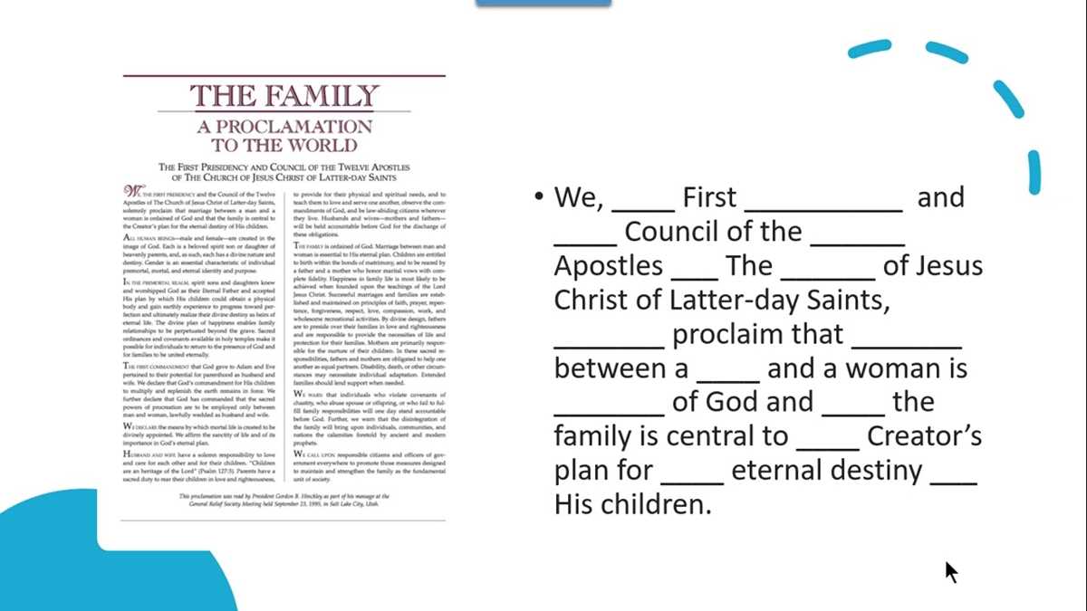 family proclamation printable family proclamation printable
