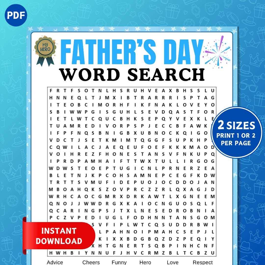 fathers day word search printable fathers day word search printable