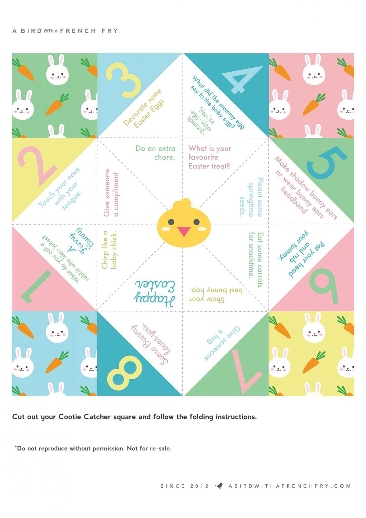 cootie catcher printable