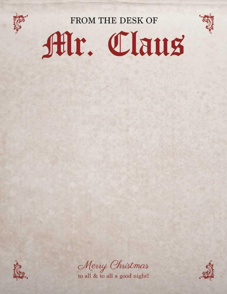 santa claus stationary free printable