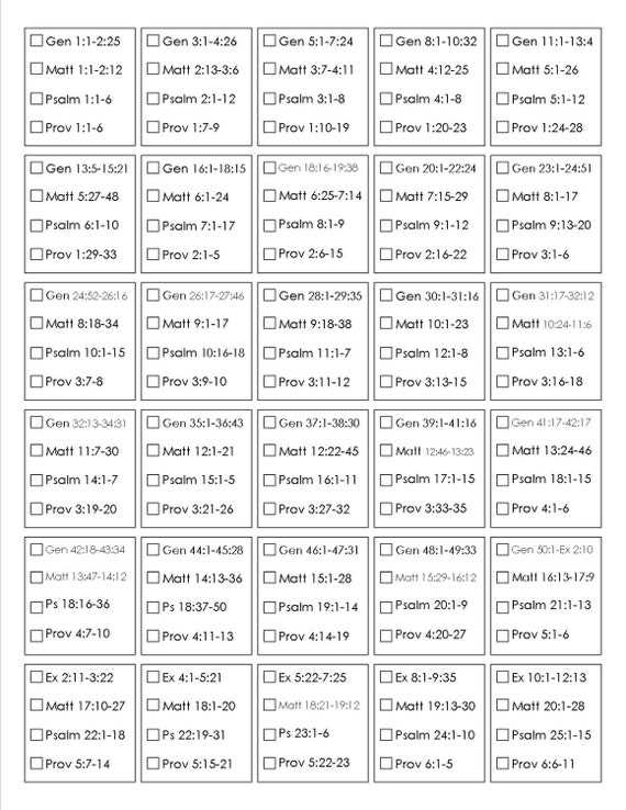 one year bible reading plan printable