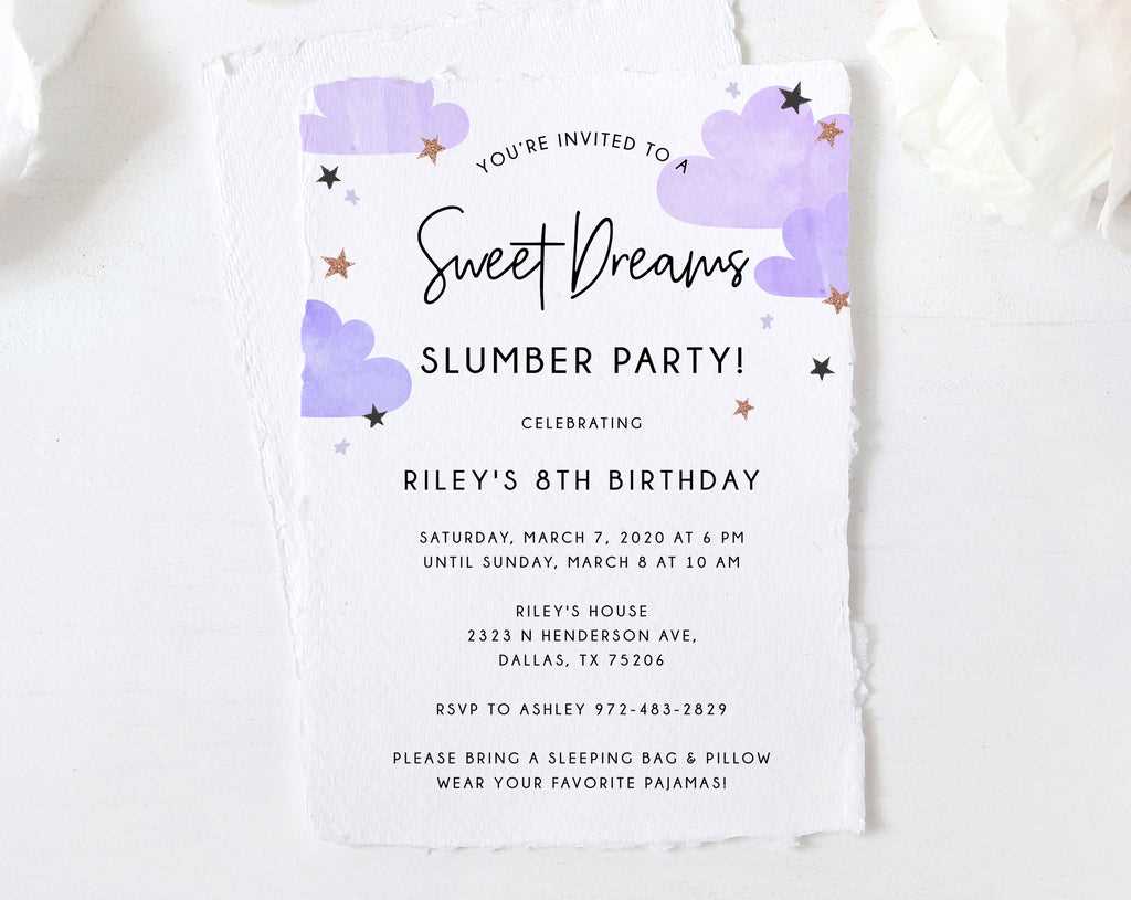 sleepover party invites printable