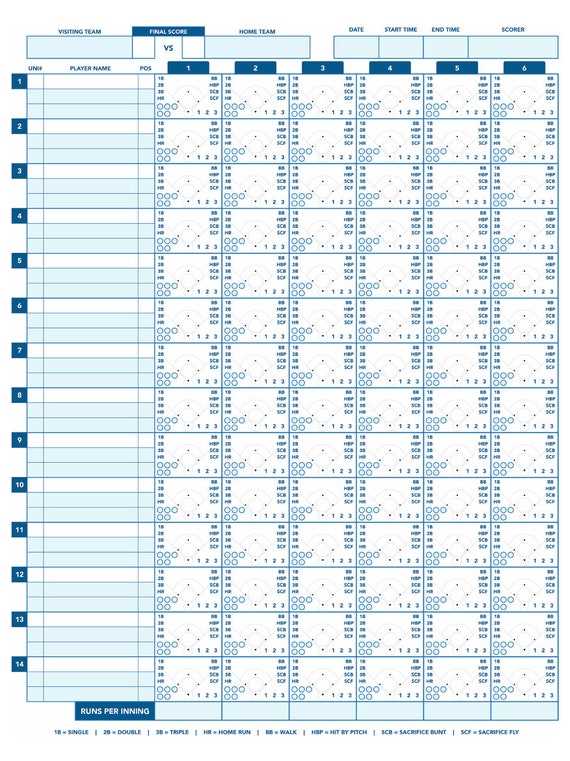 baseball printable scorebook baseball printable scorebook