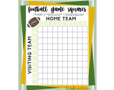 printable 100 square football board