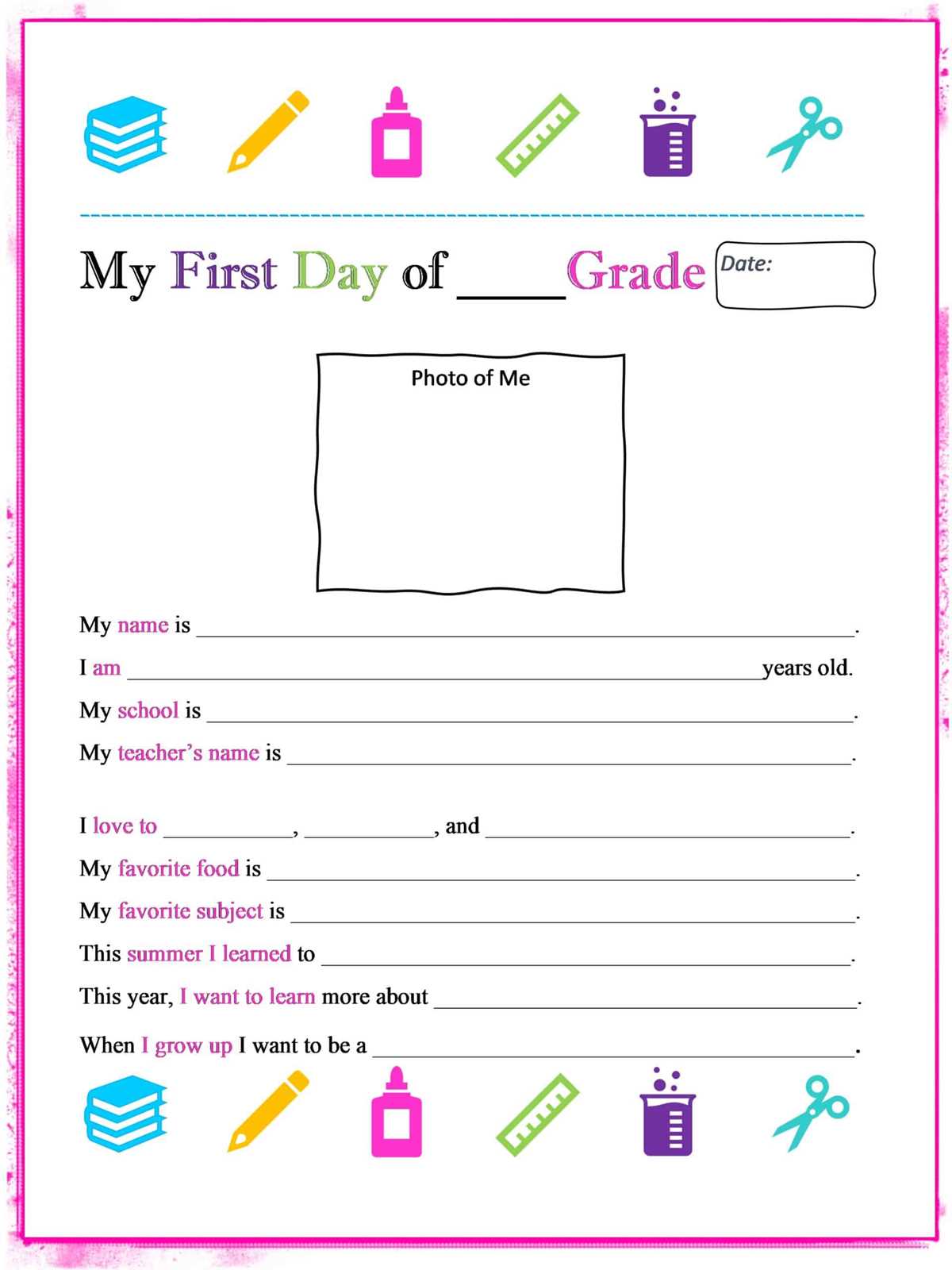 first day of school printables first day of school printables