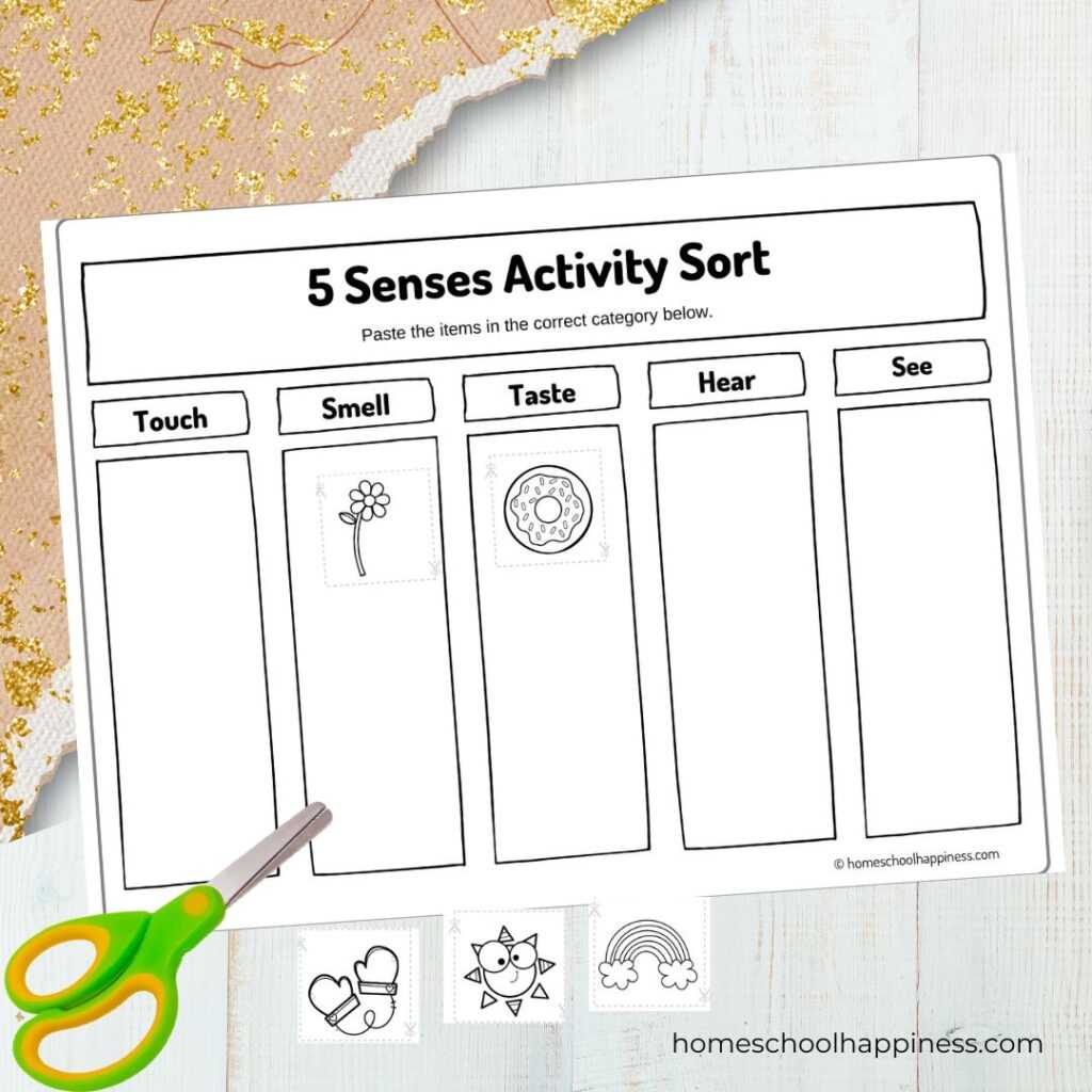 five senses activities for preschool printables