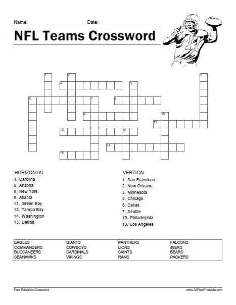 football crossword printable