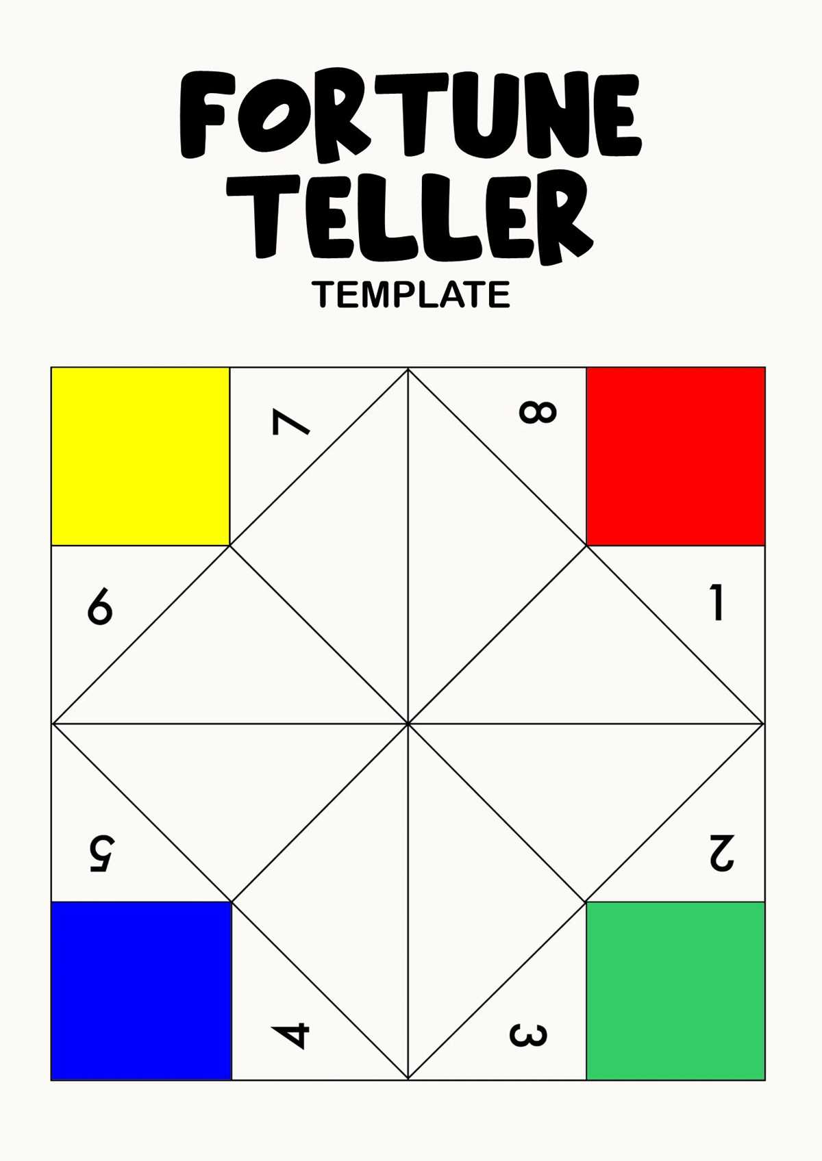 fortune teller template printable