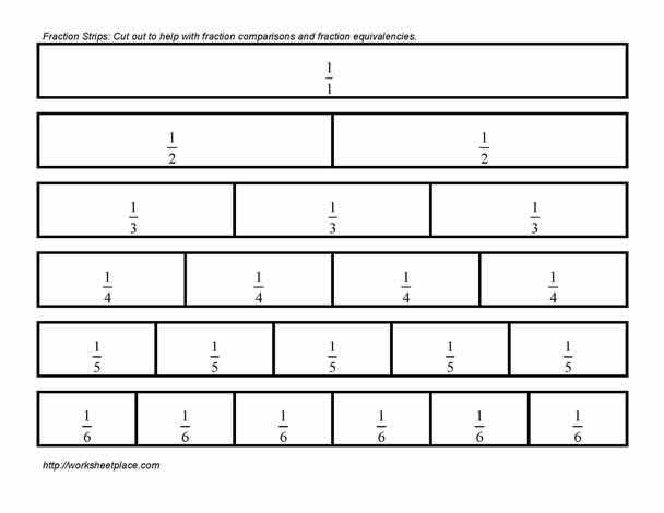 fraction strips printable