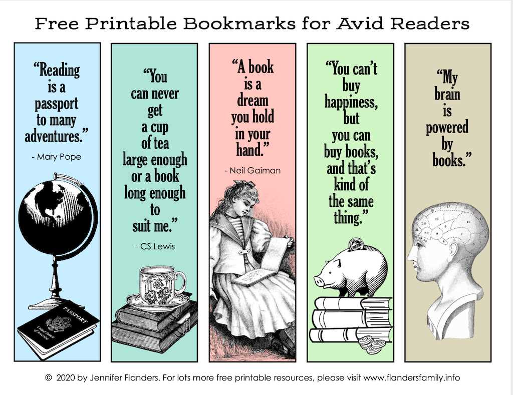 free bookmark printables free bookmark printables