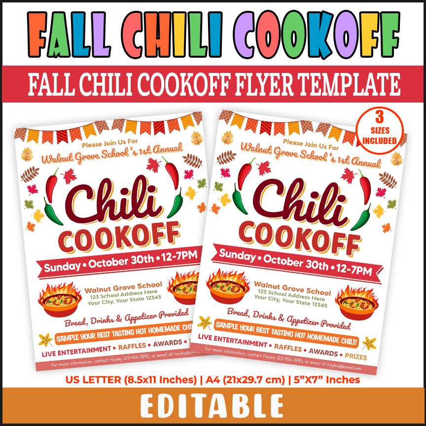 free chili cook off printables
