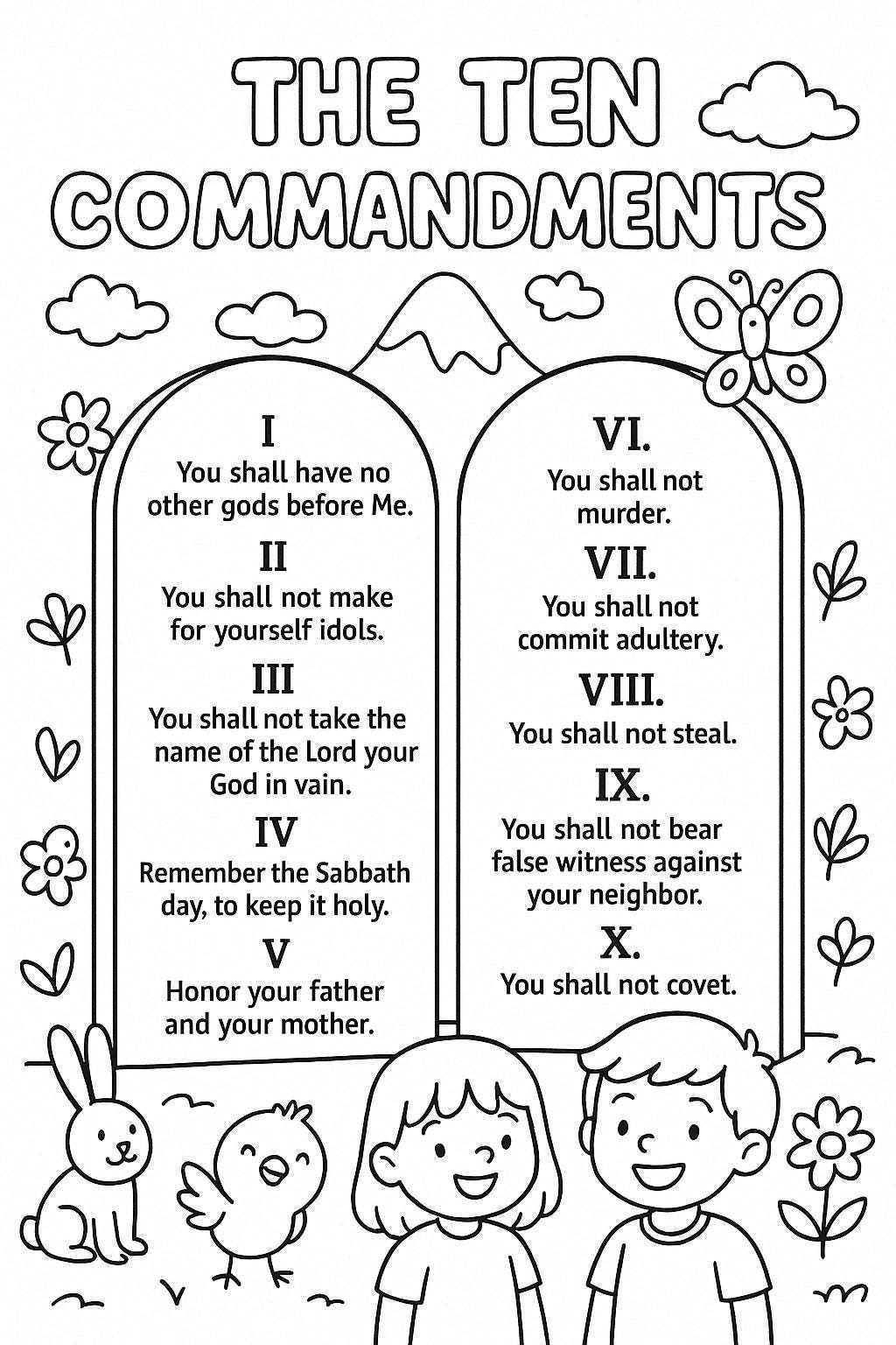 free printable 10 commandments for kids free printable 10 commandments for kids
