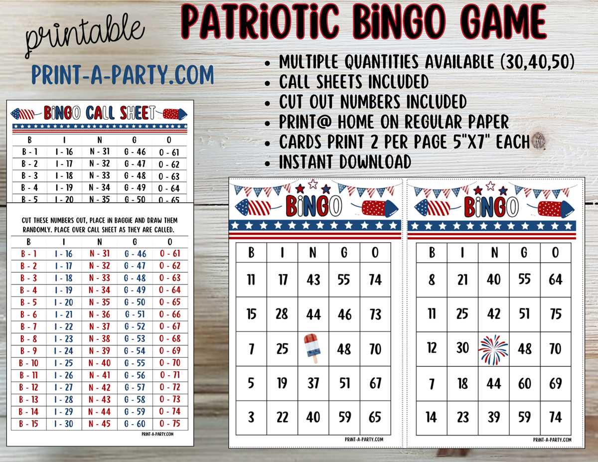 free printable 4th of july bingo cards printable free printable 4th of july bingo cards printable