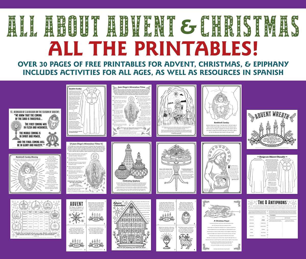 free printable advent worksheets