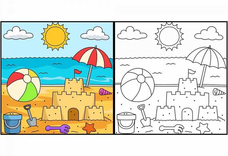free printable beach coloring sheets