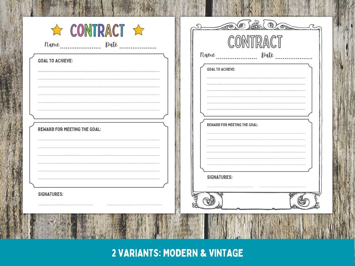 free printable behavior contracts & charts