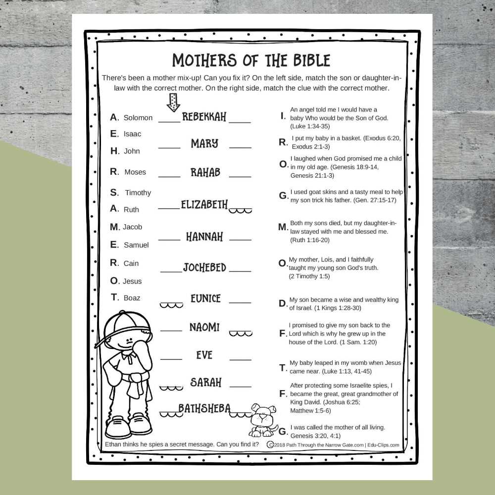 free printable bible worksheets for kids