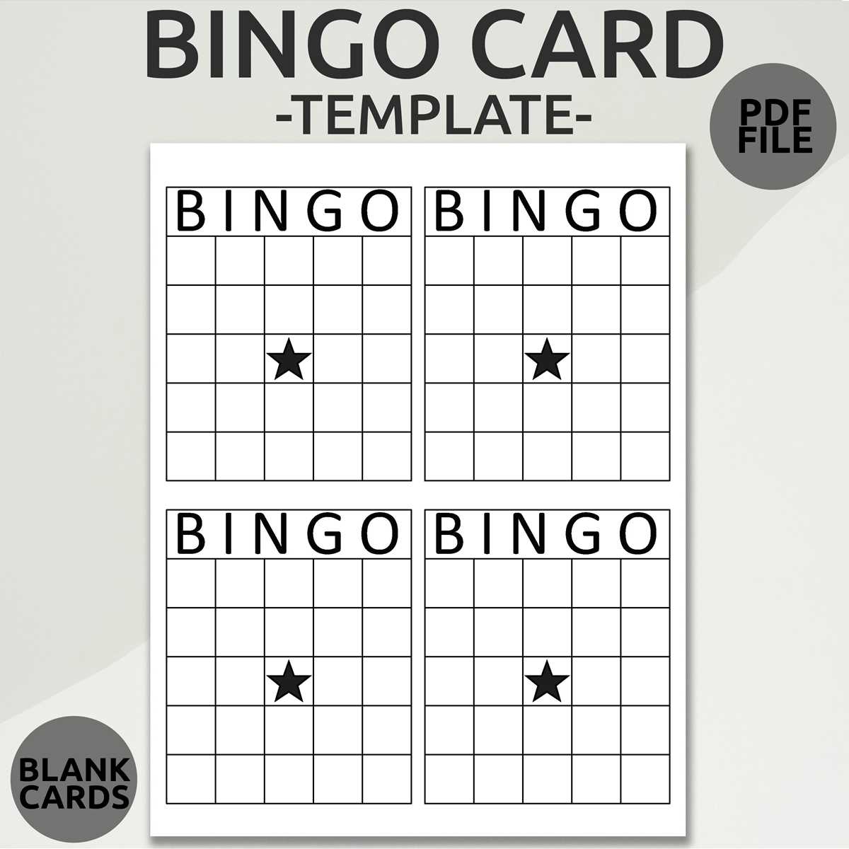 free printable bingo cards blank