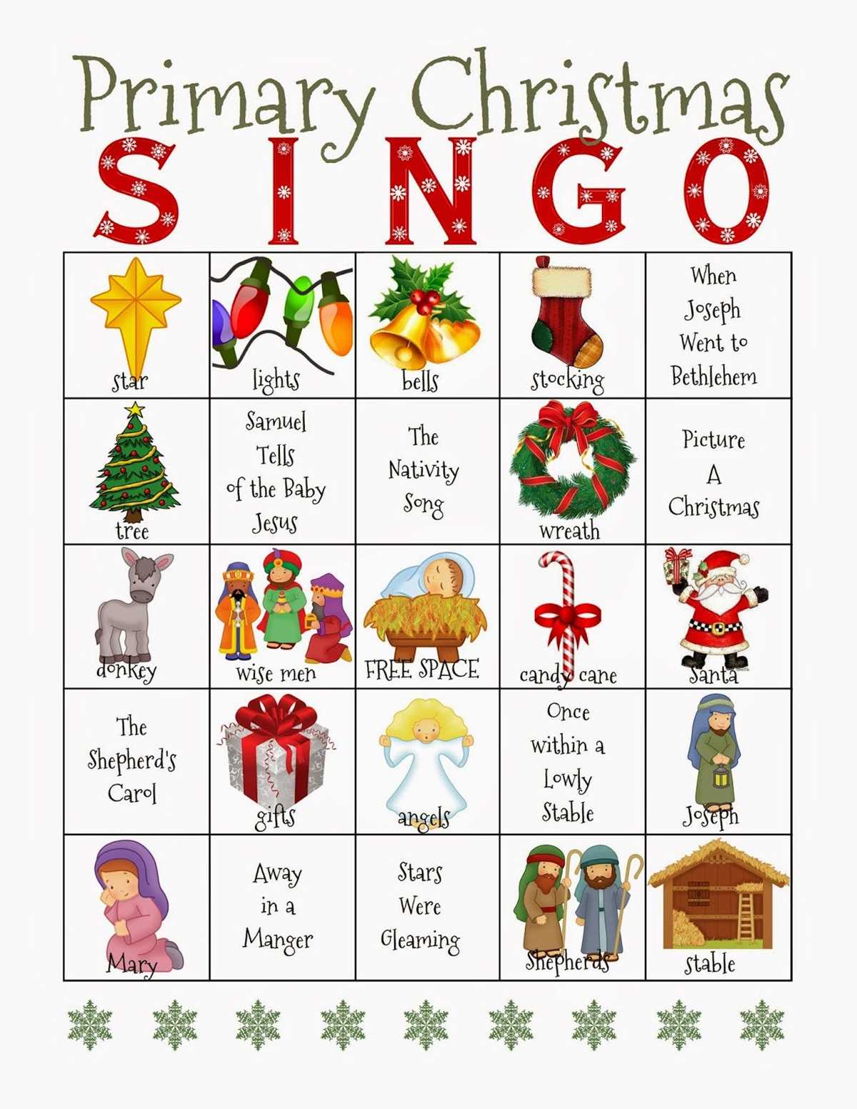 free printable bingo cards christmas