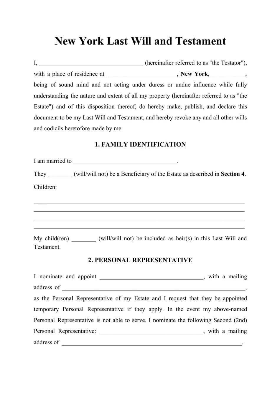 free printable blank last will and testament forms free printable blank last will and testament forms