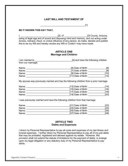 free printable blank last will and testament forms free printable blank last will and testament forms