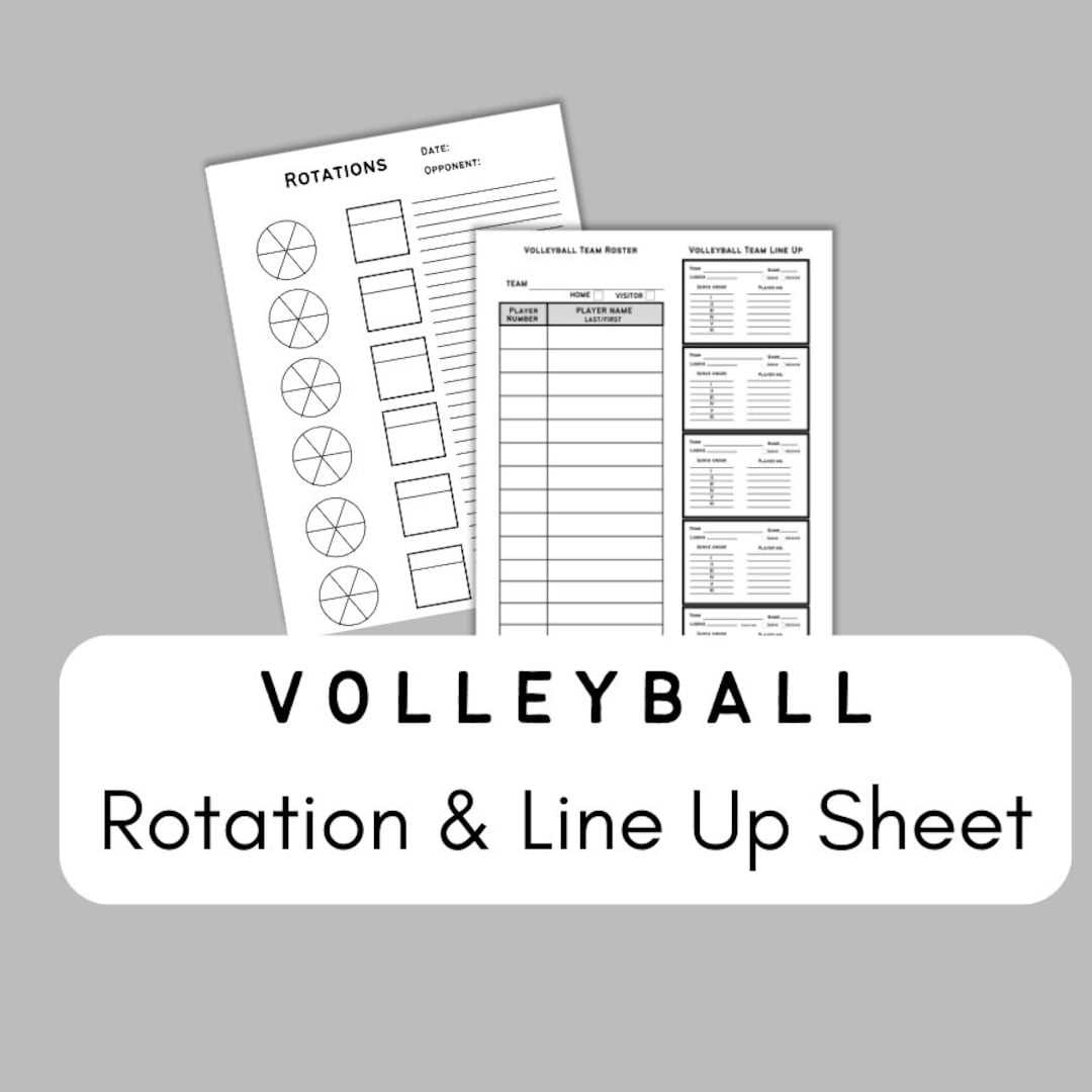 free printable blank volleyball lineup sheet